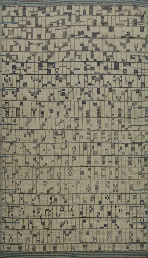 Versatile Minimalist Palace Moroccan Rug in Chic Neutral Colors 13x21 ft