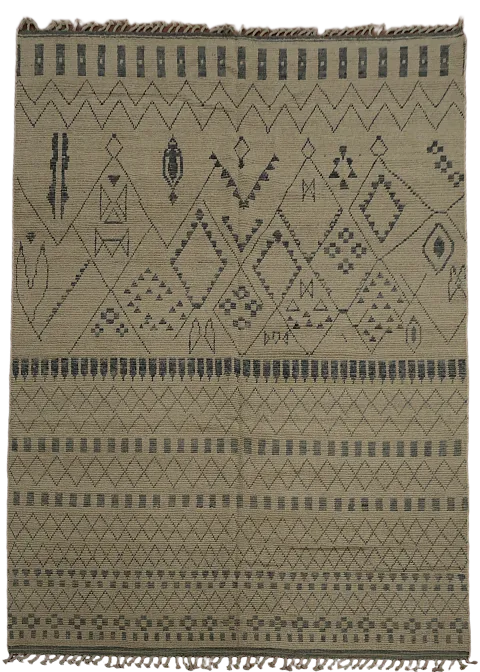 Handmade Wool Trellis Moroccan Area Rug 9x13