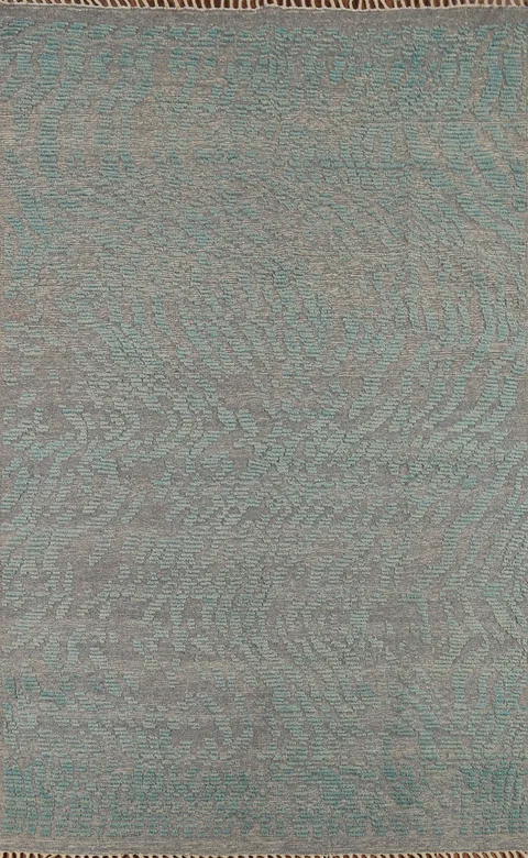 Handmade Wool Moroccan Abstract Area Rug 6x9