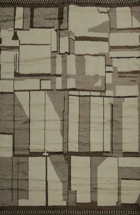 Geometric Moroccan Area Rug 9x12 with Neutral Tones for Modern Spaces