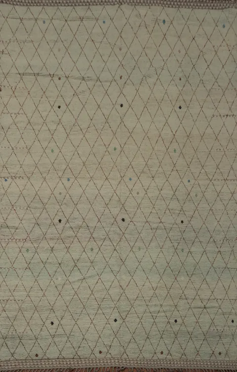 All-Over Trellis Wool Moroccan Modern Large Rug 10x14