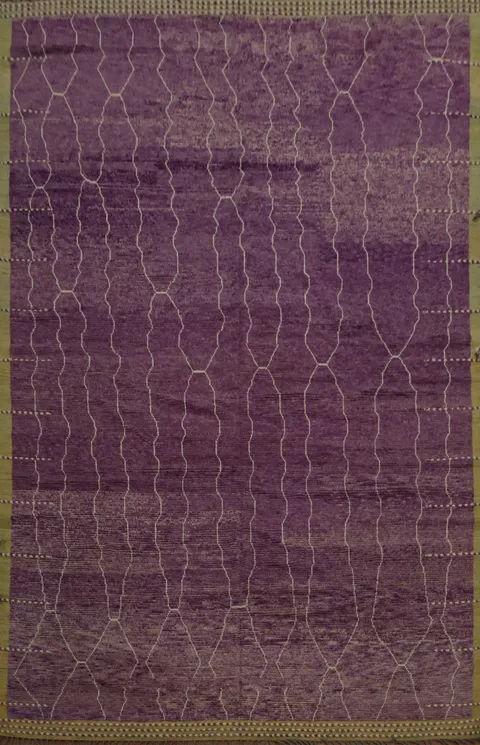 Purple Striped Moroccan Oriental Large Rug 12x16