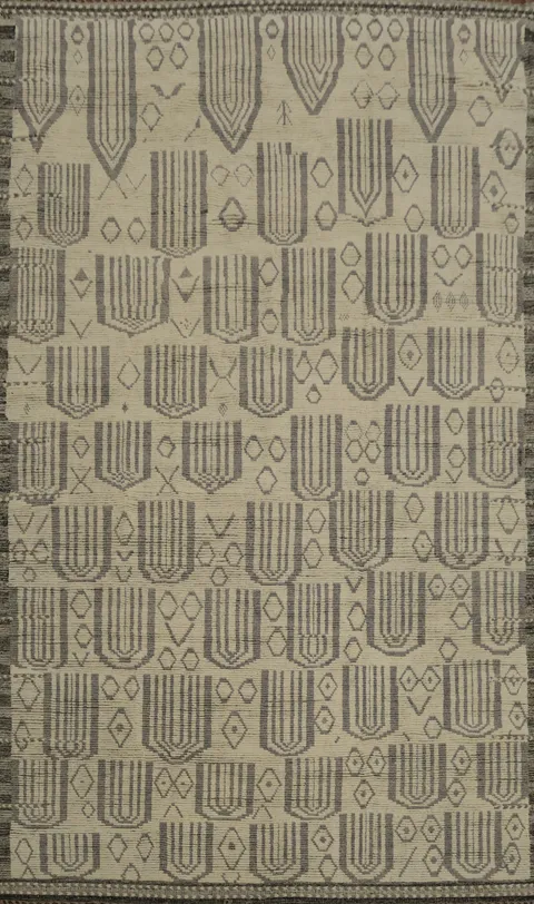 Modern Geometric Moroccan Oriental Large Rug 10x16