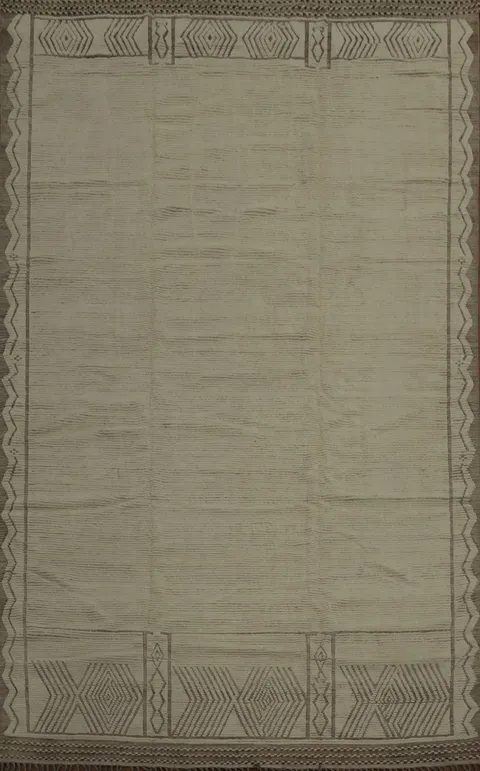 Ivory Wool Handmade Moroccan Oriental Large Rug 12x15