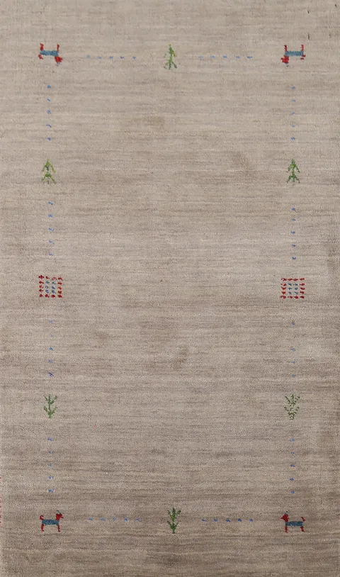 Tribal Wool Gabbeh Indian Accent Rug 3x5
