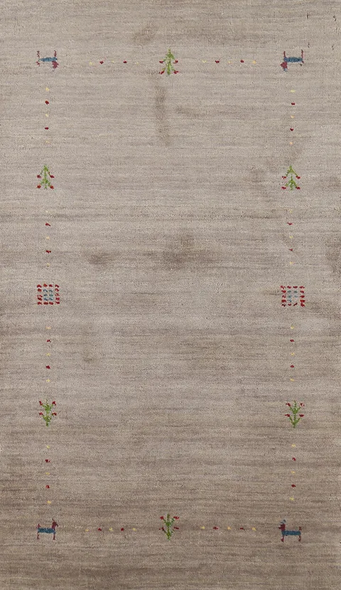Tribal Wool Gabbeh Indian Accent Rug 3x5