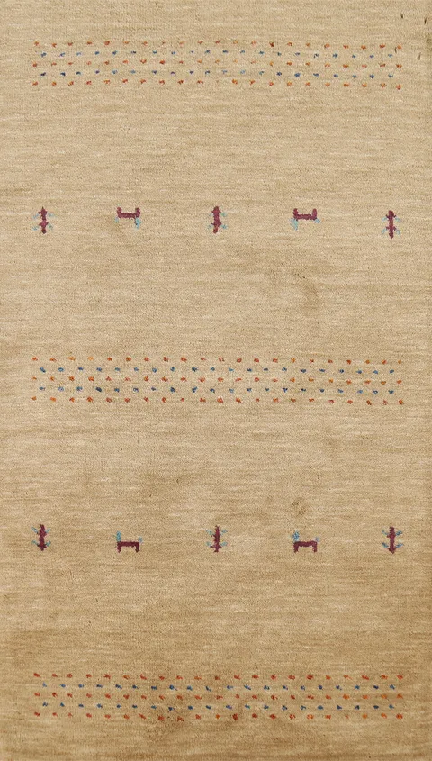 Tribal Wool Gabbeh Indian Accent Rug 3x5