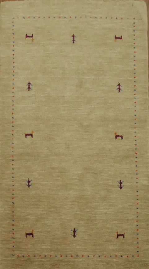 Handmade Wool Gabbeh Indian Accent Rug 3x5
