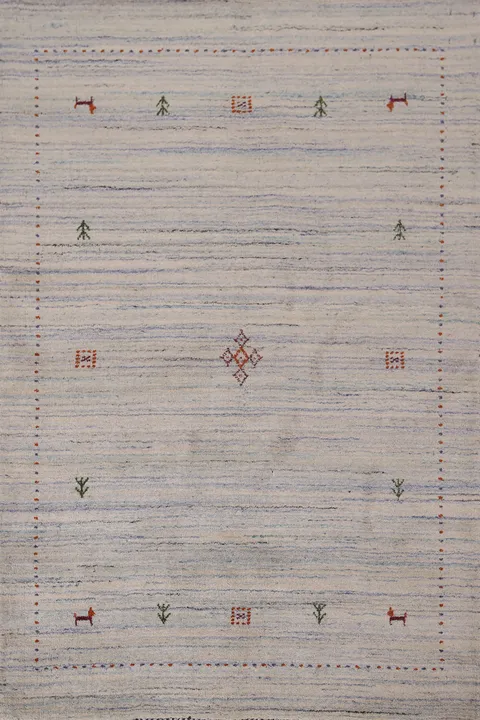 Striped Wool Tribal Gabbeh Oriental Rug 4x6