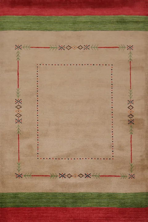 Hand-Knotted Wool Gabbeh Oriental Rug 4x6