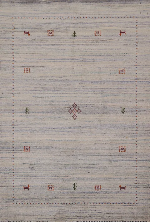 Handmade Wool Striped Gabbeh Oriental Rug 4x6