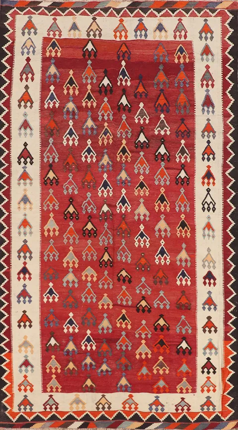 Vegetable Dye Kilim Qashqai Persian Area Rug 6x10