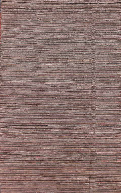 All-Over Striped Kilim Persian Area Rug 7x11