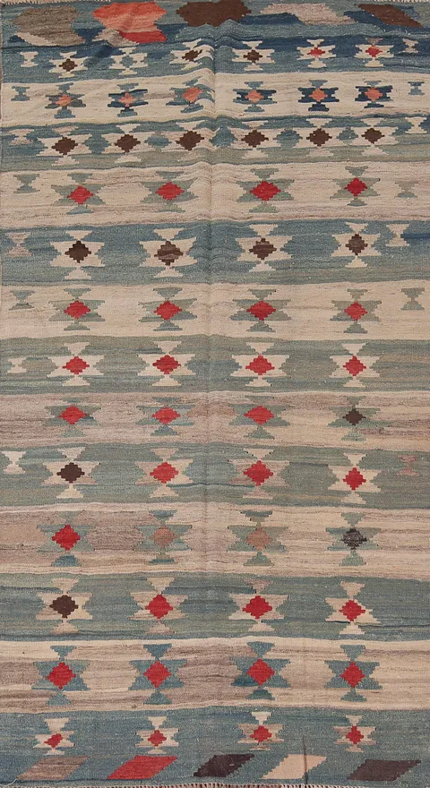 Striped Geometric Kilim Persian Area Rug 5x9
