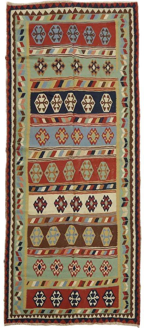 Vegetable Dye Kilim Qashqai Persian Area Rug 5x9