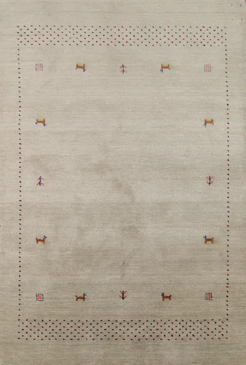 Tribal Wool Animals Gabbeh Oriental Rug 5x6