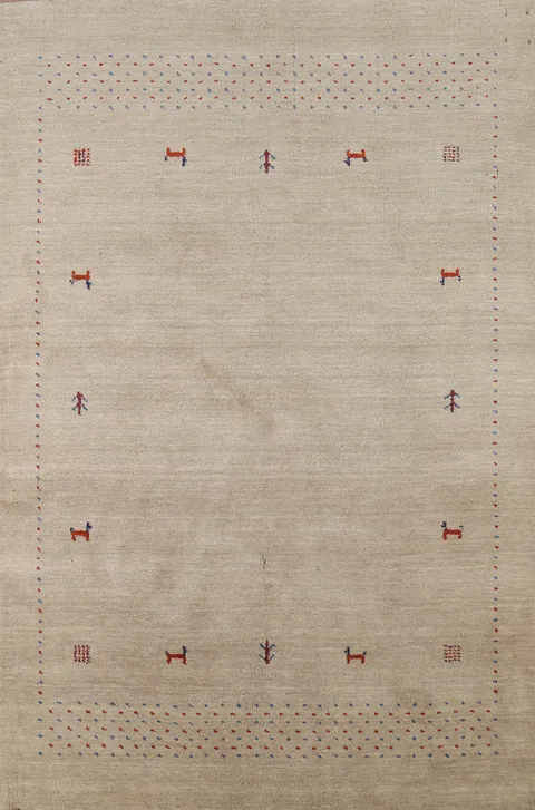 Handmade Tribal Gabbeh Oriental Rug 5x6