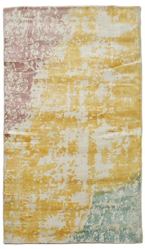 Colorful Handmade Abstract Indian Rug 3x4