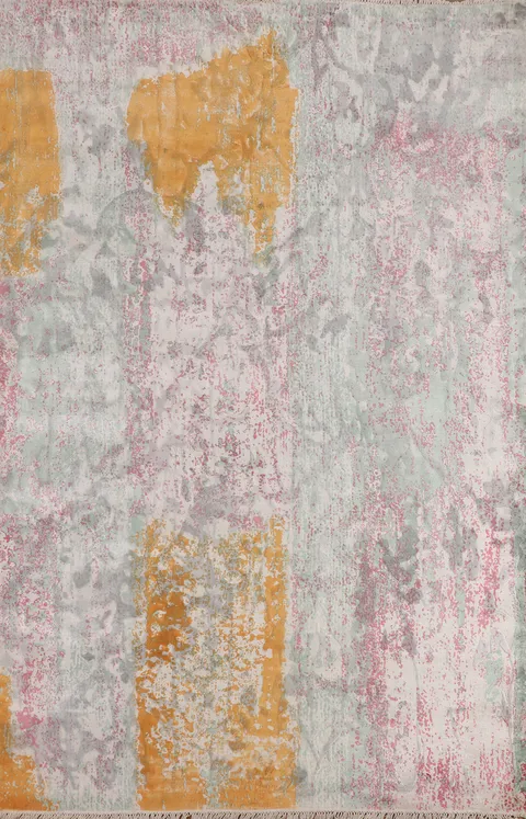 Contemporary Wool Abstract Indian Area Rug 6x8