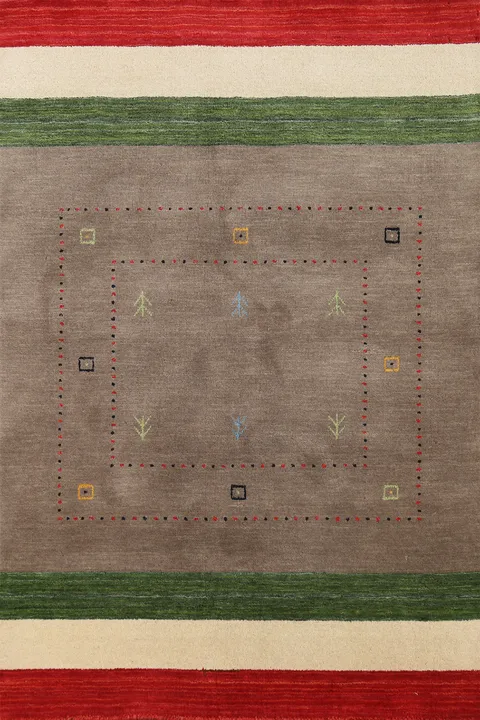 Brown Tribal Wool Gabbeh Indian Accent Rug 4x6