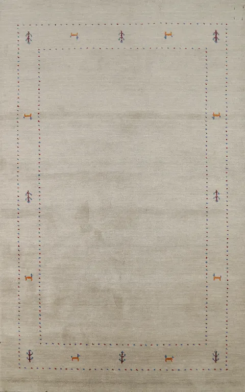 Tribal Wool Gabbeh Oriental Area Rug 5x8