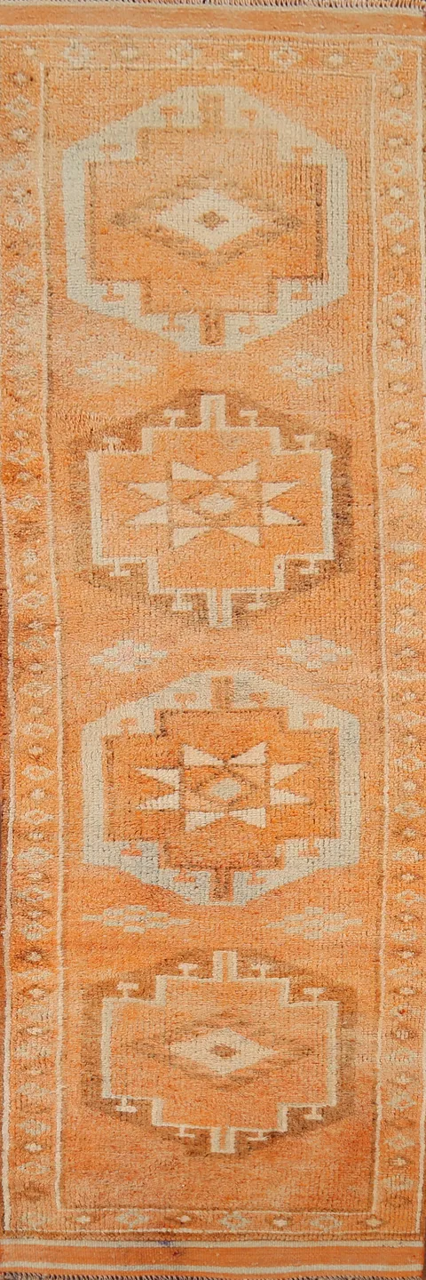 Handmade Wool Anatolian Turkish Runner Rug 3x12