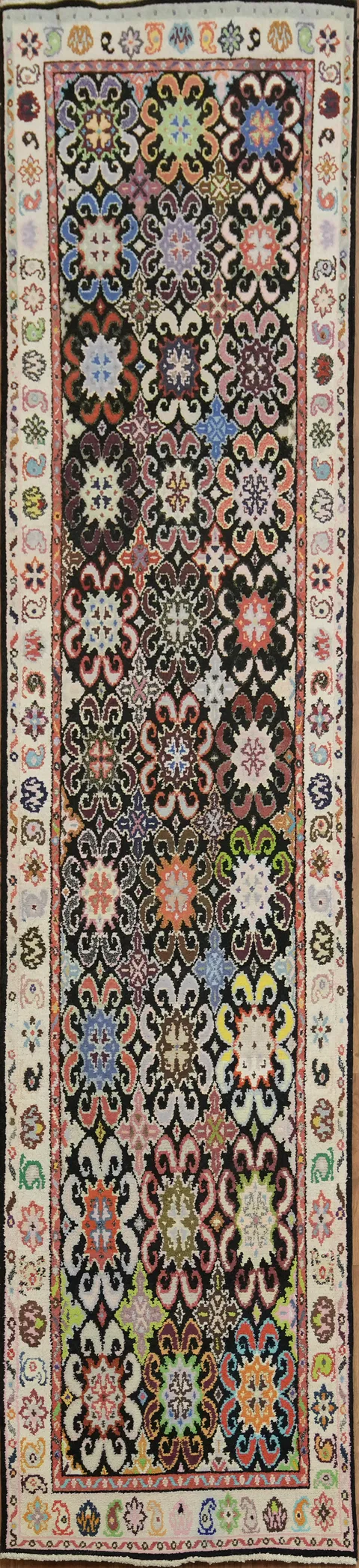 Colorful Multicolor Turkish Long Runner Rug 3x13 ft