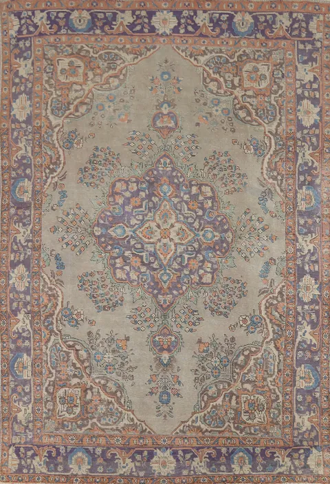 Vintage Wool Tabriz Persian Area Rug 8x11