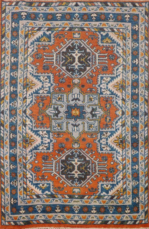 Geometric Heriz Serapi Oriental Accent Rug 4x6