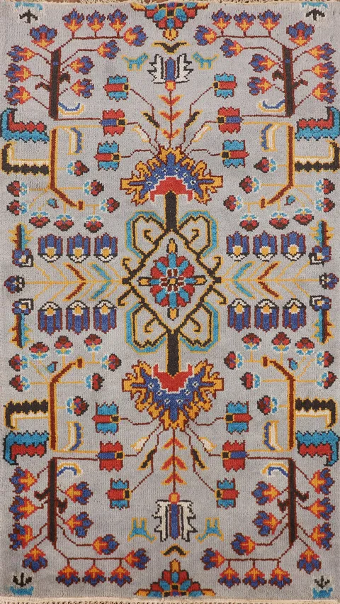 All-Over Handmade Wool Ziegler Oriental Rug 3x5