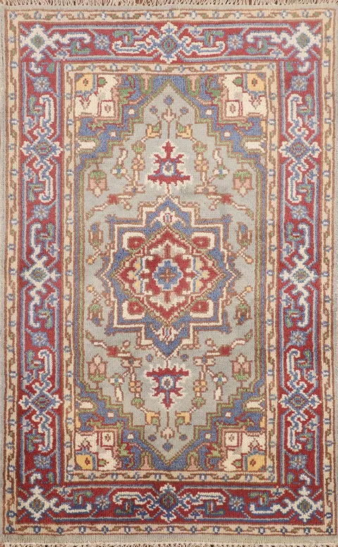Geometric Wool Heriz Serapi Oriental Rug 3x5