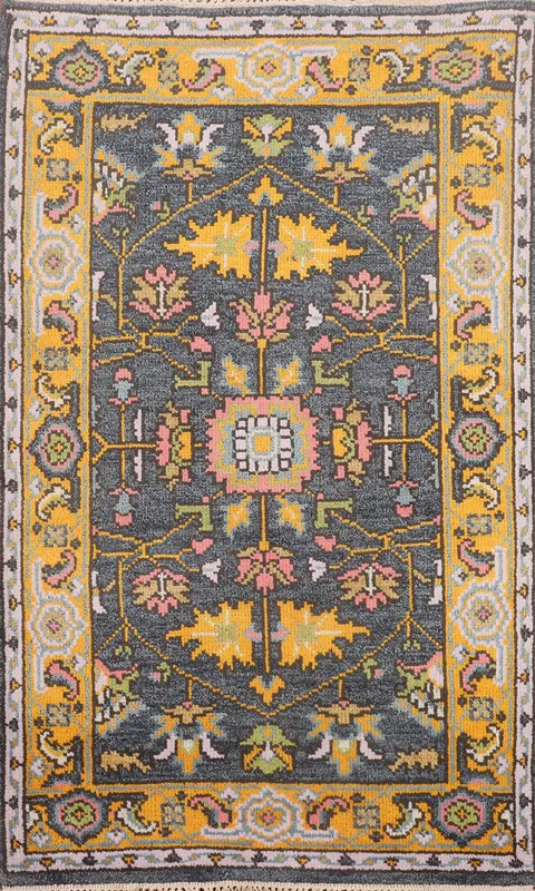 Handmade Blue Heriz Serapi Indian Accent Rug 3x5