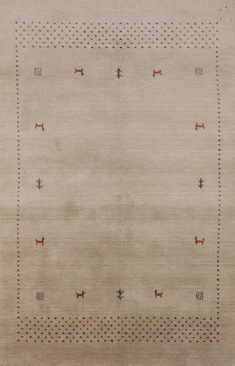 Handmade Wool Tribal Gabbeh Indian Rug 5x6