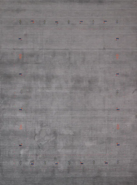Tribal Gray Wool Gabbeh Indian Area Rug 8x10