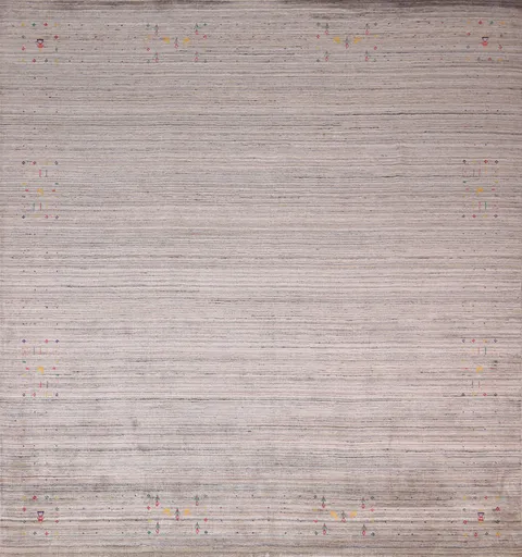 Striped Wool Gabbeh Indian Square Rug 10x10
