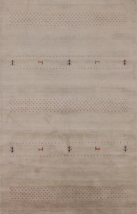 Tribal Wool Gabbeh Oriental Area Rug 5x8