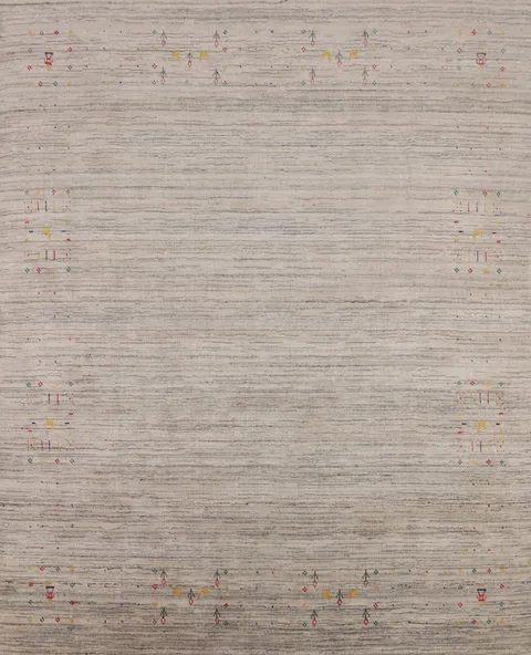 Striped Wool Tribal Gabbeh Sqaure Indian Rug 8x8