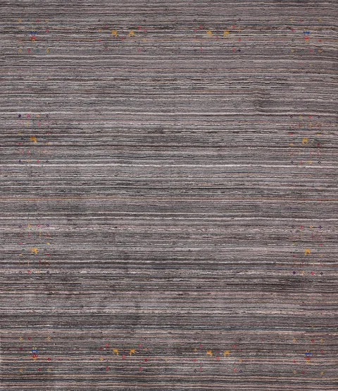 Striped Wool Tribal Gabbeh Indian Square Rug 8x8