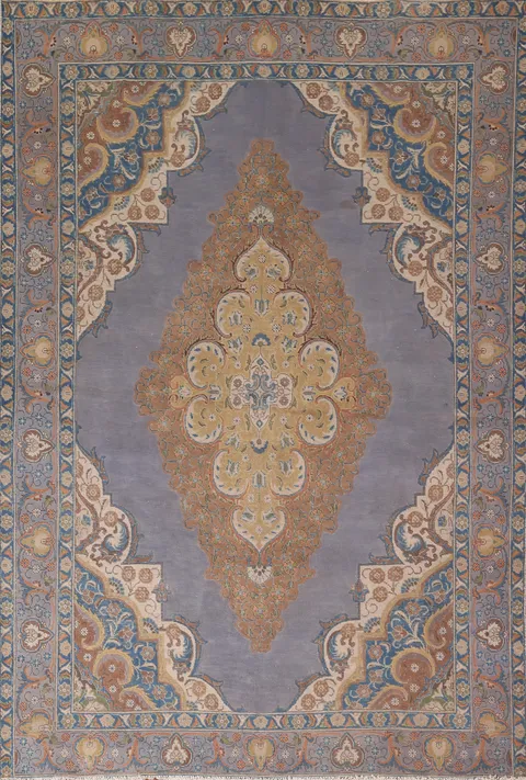 Handmade Blue Wool Tabriz Persian Area Rug 8x12