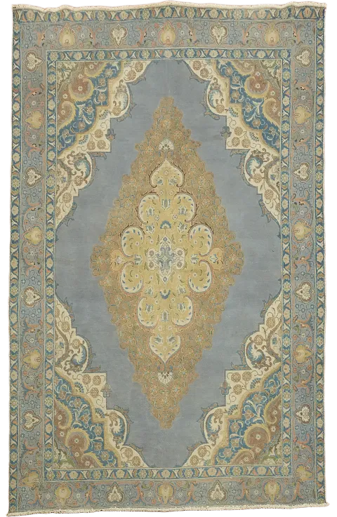 Handmade Blue Wool Tabriz Persian Area Rug 8x12
