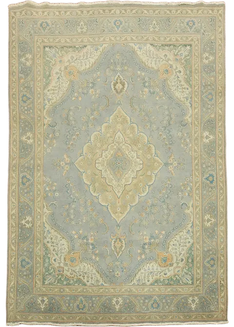 Vintage Blue Tabriz Persian Area Rug 10x13