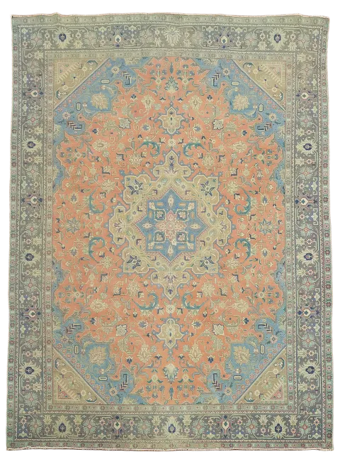 Handmade Wool Geometric Tabriz Persian Area Rug 10x13