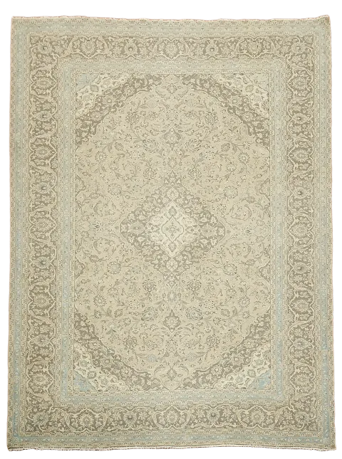 Vintage Beige Traditional Persian Rug with Intricate Subtle Patterns 10x13 ft