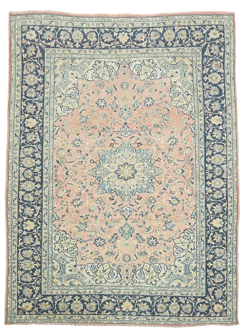Traditional Floral Coral Najafabad Persian Area Rug 10x13