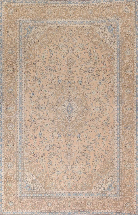 Traditional Floral Mashad Persian Area Rug 9x13