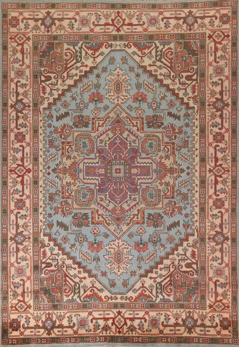 Light Blue Heriz Serapi Oriental Area Rug 9x12
