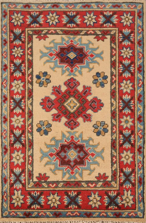 Geometric Kazak Oriental Accent Rug 2x3