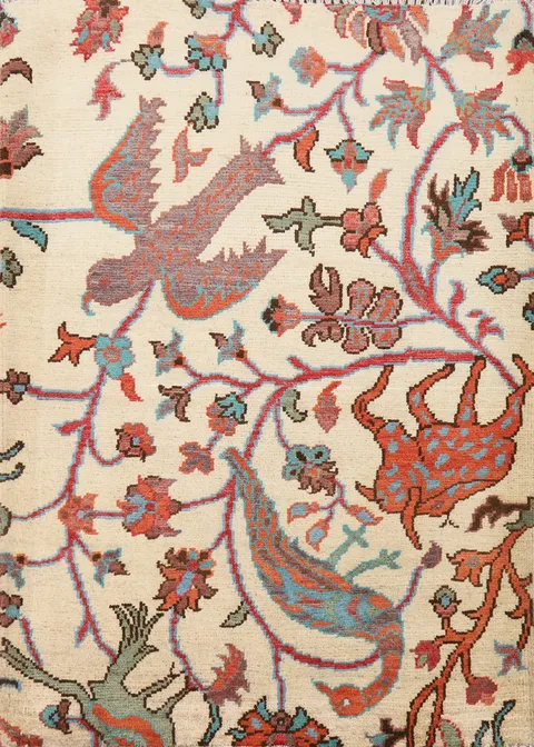 Animals Design Ivory Kazak Oriental Accent Rug 2x3