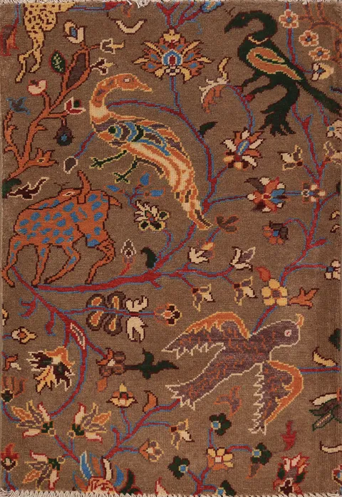 Animals Design Kazak Oriental Foyer Rug 2x3