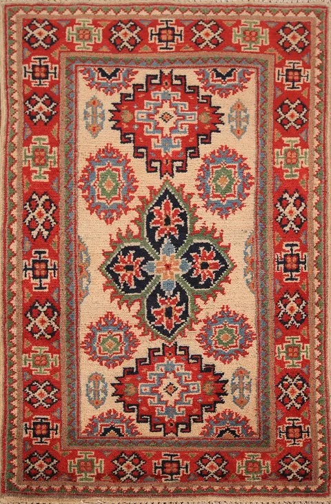 Geometric Kazak Oriental Foyer Rug 2x3